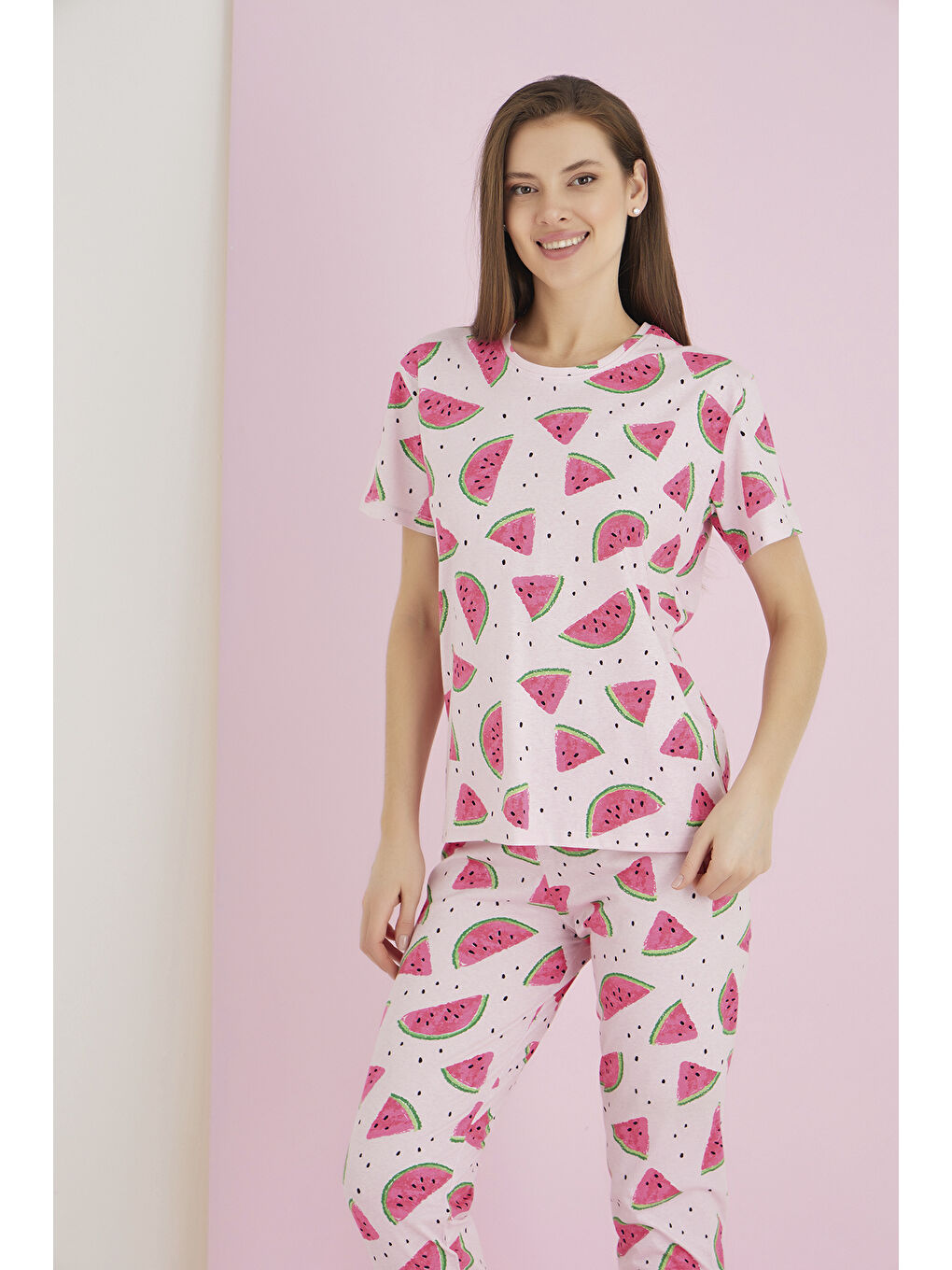 Pembe Penye Pijama Takımı 7091-15-1