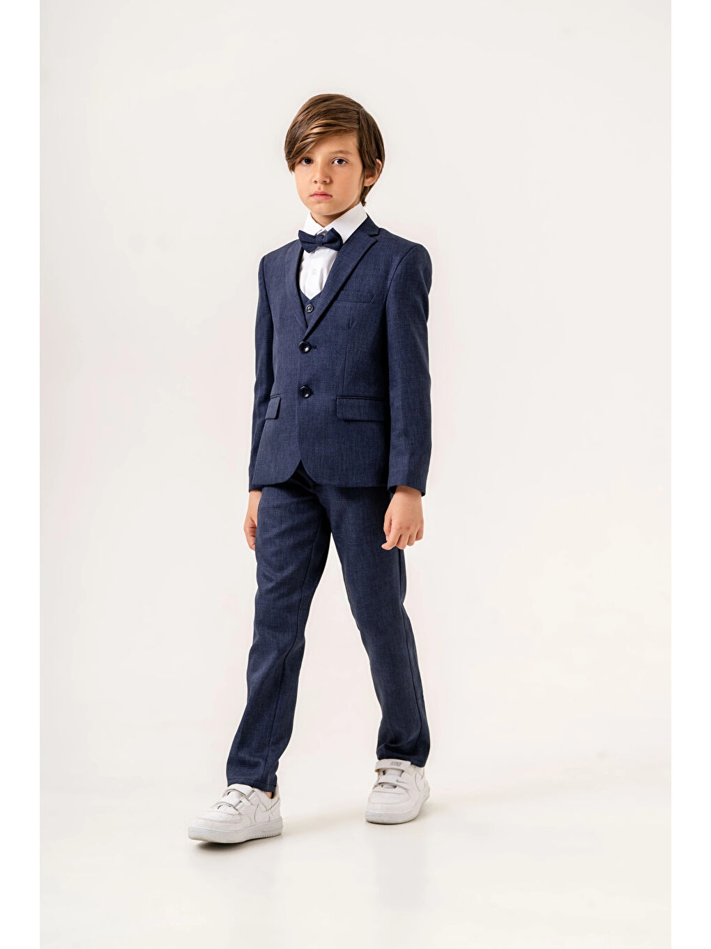 Lacivert Papyonlu Ceketli Takım Elbise 4001-3