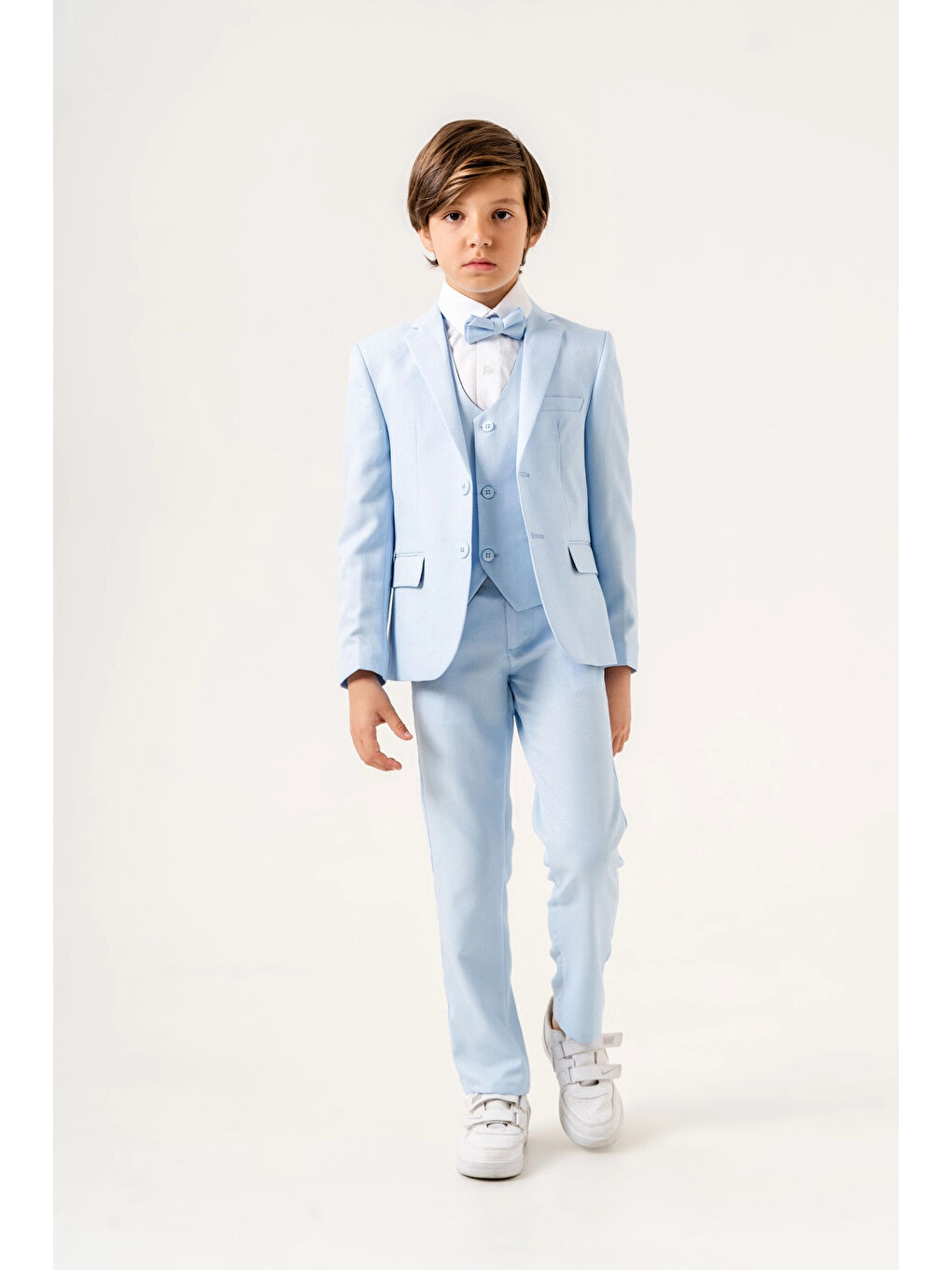 Turkuaz Papyonlu Ceketli Takım Elbise 4001-1