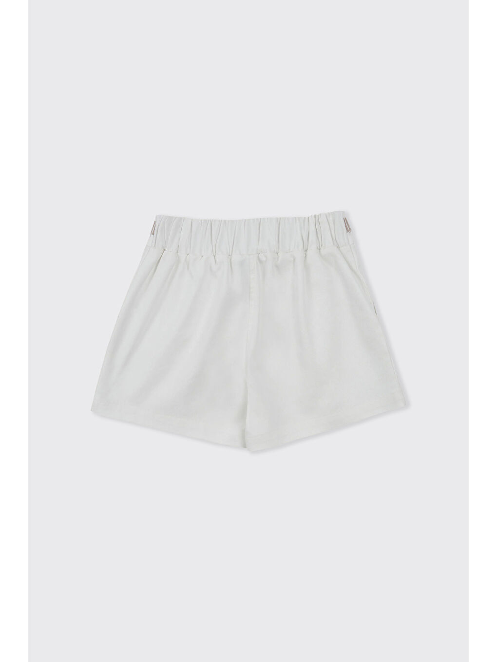 Kız Bebek Fiyonk Kemer Detaylı Ekru Şort-1