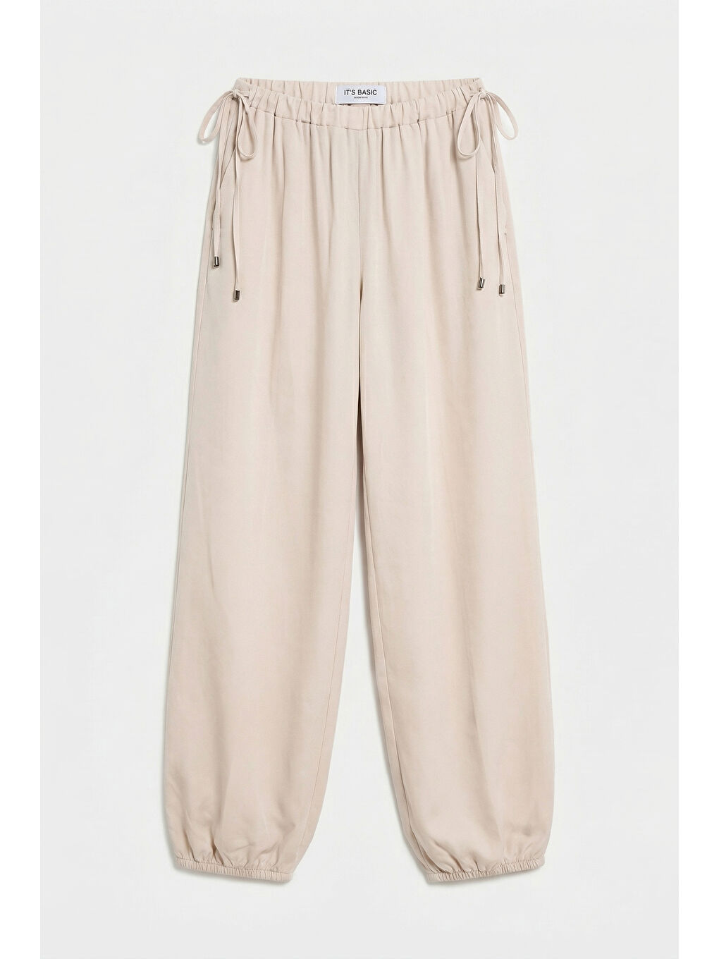 Kadın Bej s6-106 Baggy Jogger Fit Bol Kesim Pantolon-3