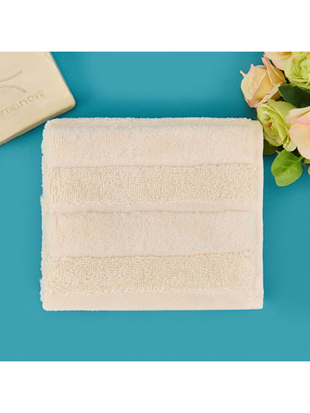 Soft Kadife El Havlusu - Ekru - 30x50 cm