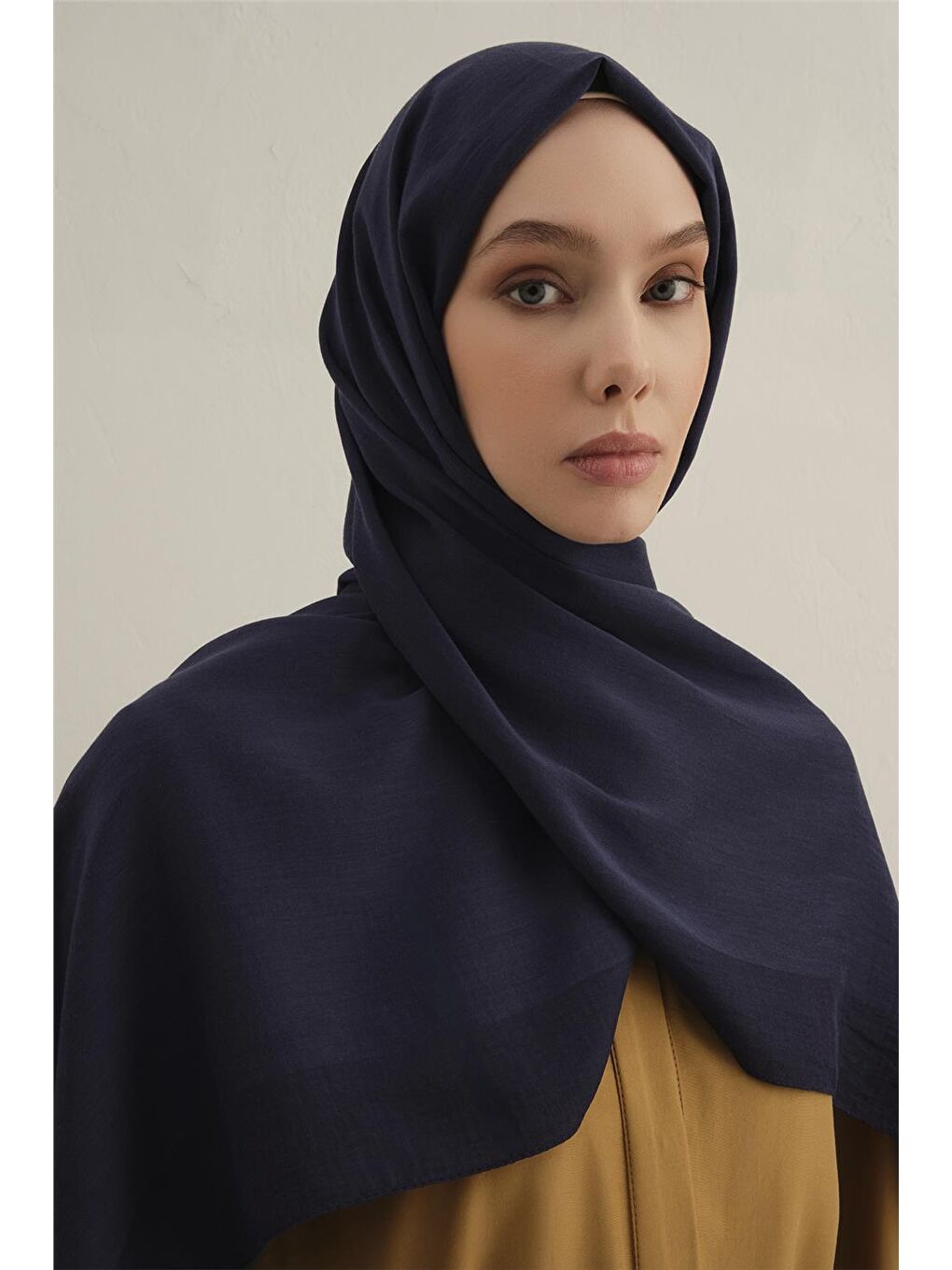 Lacivert Bordürlü Lyocell Şal 02-3