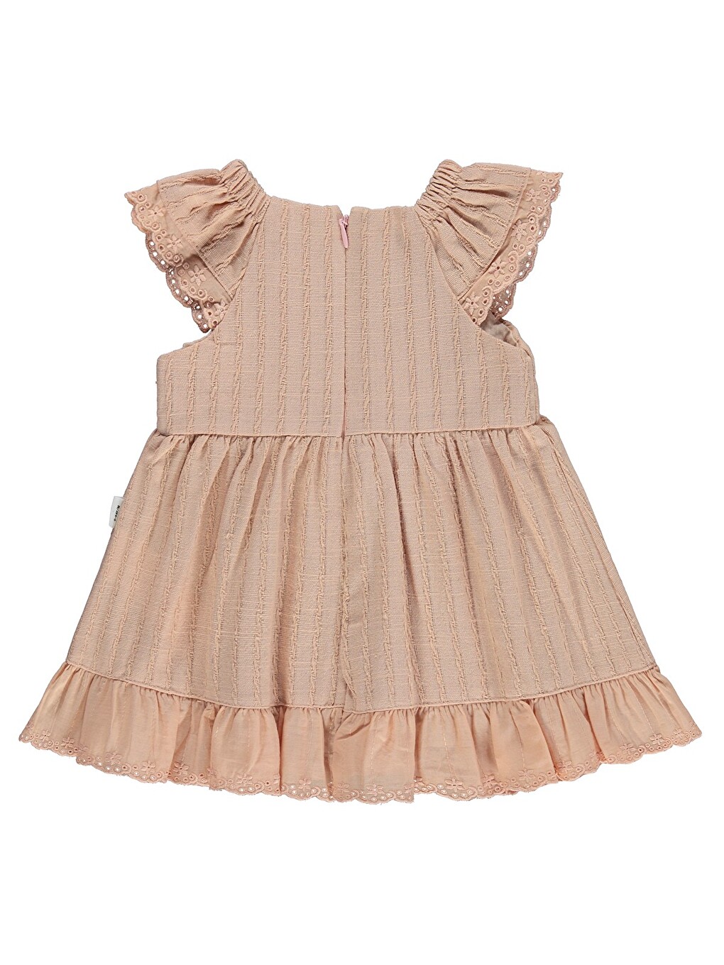 Baby Fiyonk Nakış 6-18 Ay Elbise - Pembe-1