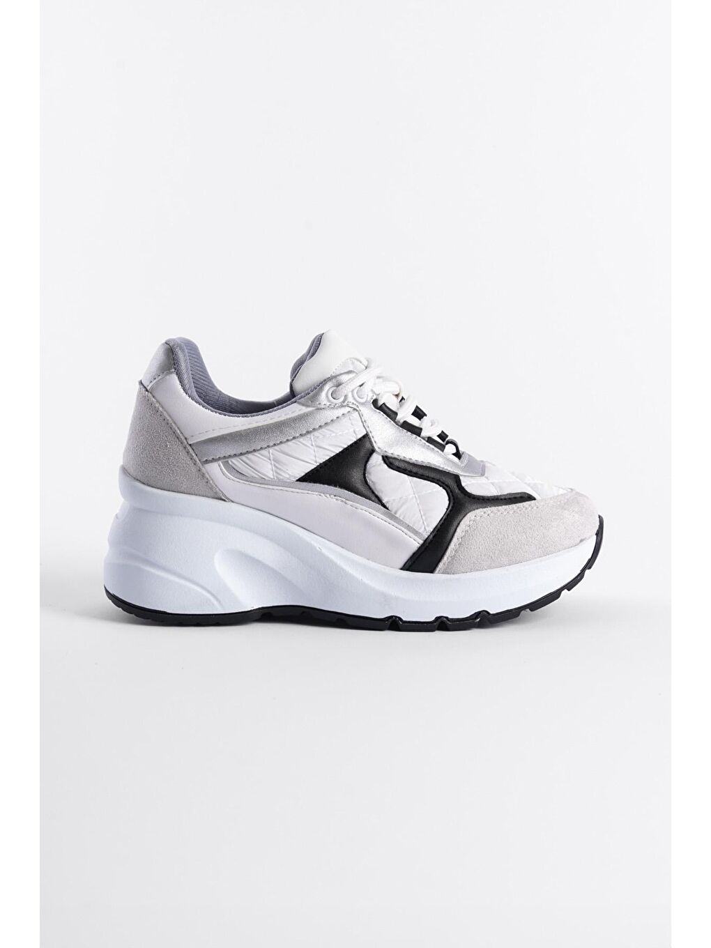 Beyaz Dolgu Topuk Kadın Spor Ayakkabı Sneaker-1