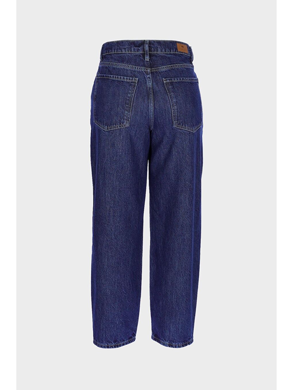 Koyu Mavi Yüksek Bel Barrel Fit Jean Patı Fermuarlı Pantolon C 4934-022-1