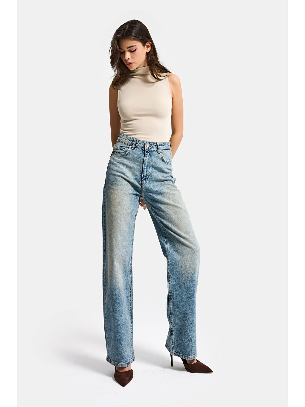 Mavi Kadın T.Kot Rengi 4s6-32 Straight Fit Yüksek Bel Komfort Kumaş Denim Jean-1