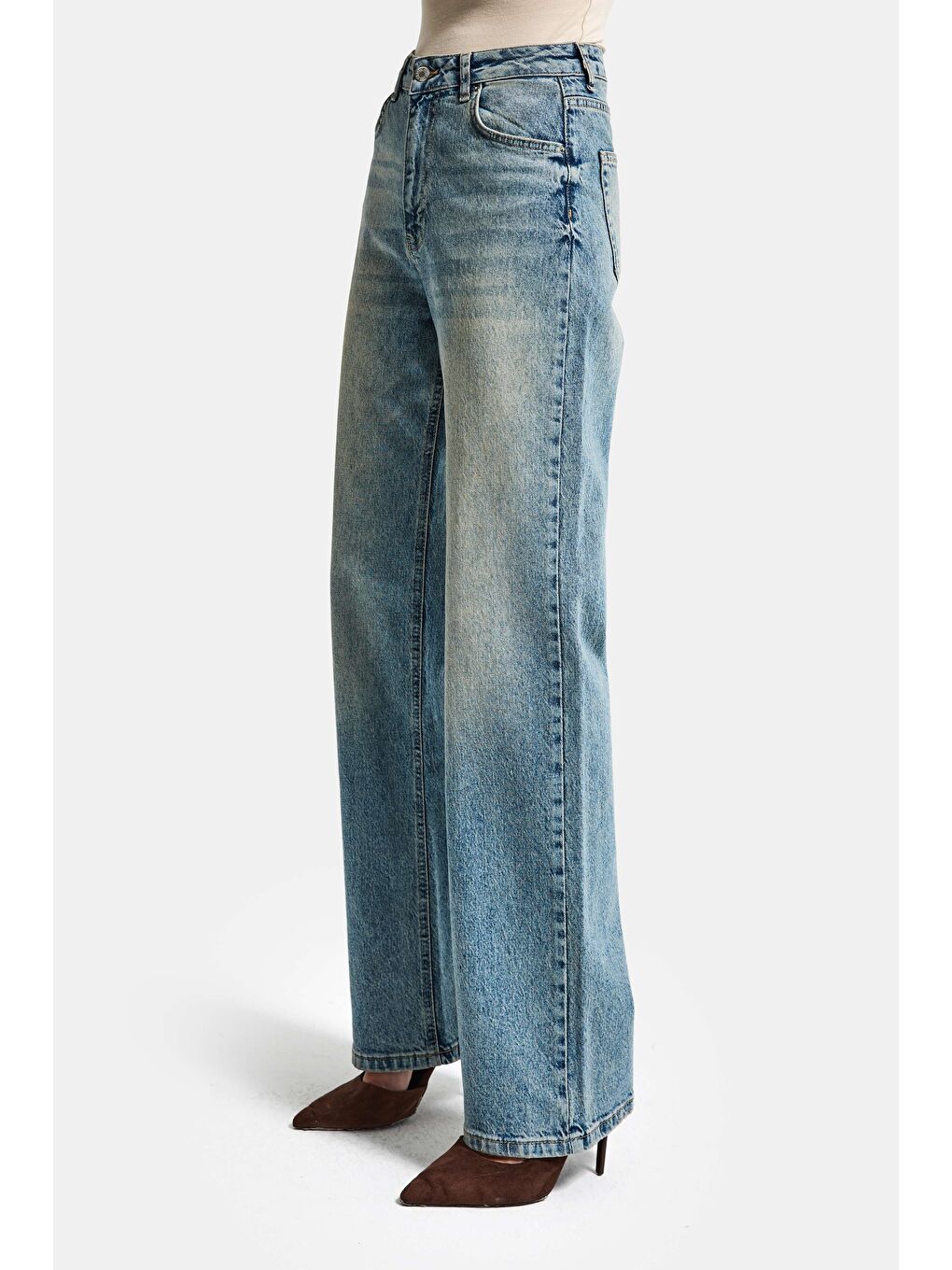 Mavi Kadın T.Kot Rengi 4s6-32 Straight Fit Yüksek Bel Komfort Kumaş Denim Jean-6