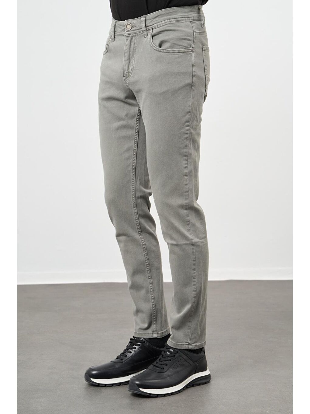 Turkuaz Su Yeşili Pamuklu 5 Cep Casual Slim Fit 5 Cep Pantolon 1003245318-1