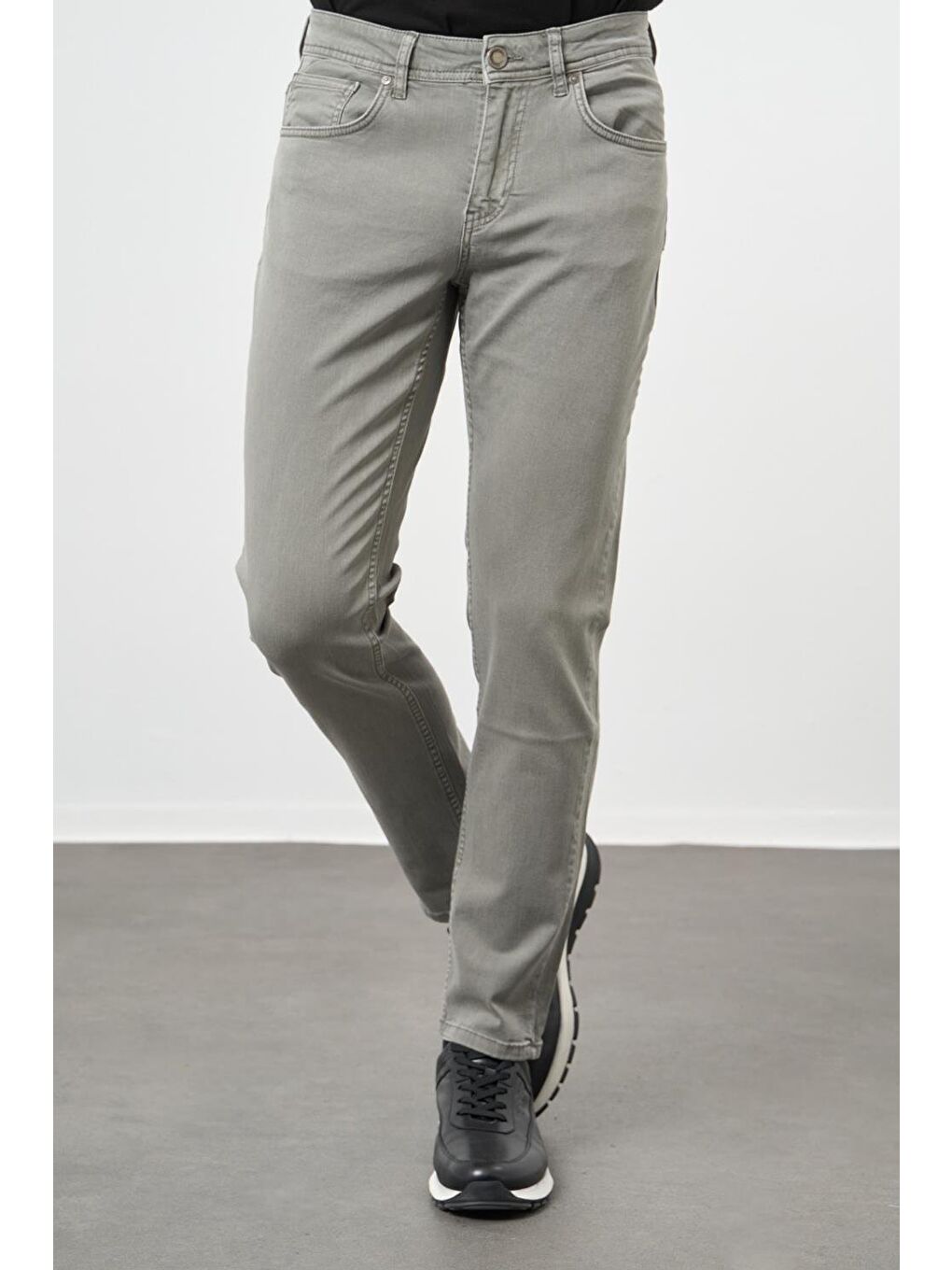 Turkuaz Su Yeşili Pamuklu 5 Cep Casual Slim Fit 5 Cep Pantolon 1003245318-2