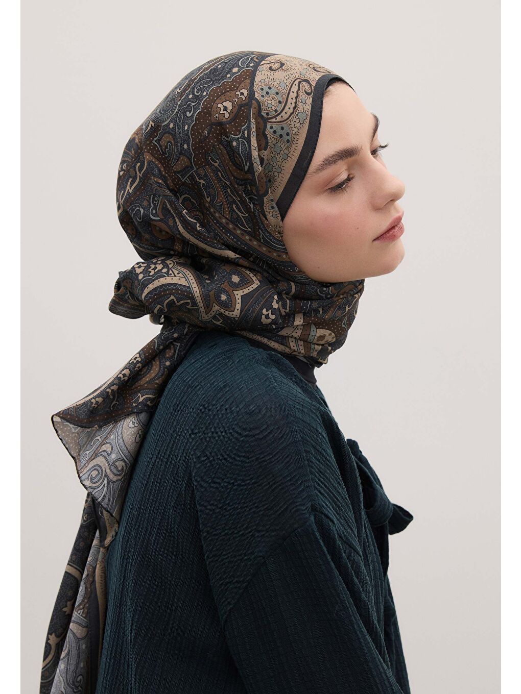 Sıara Desen Şal Lacivert-1