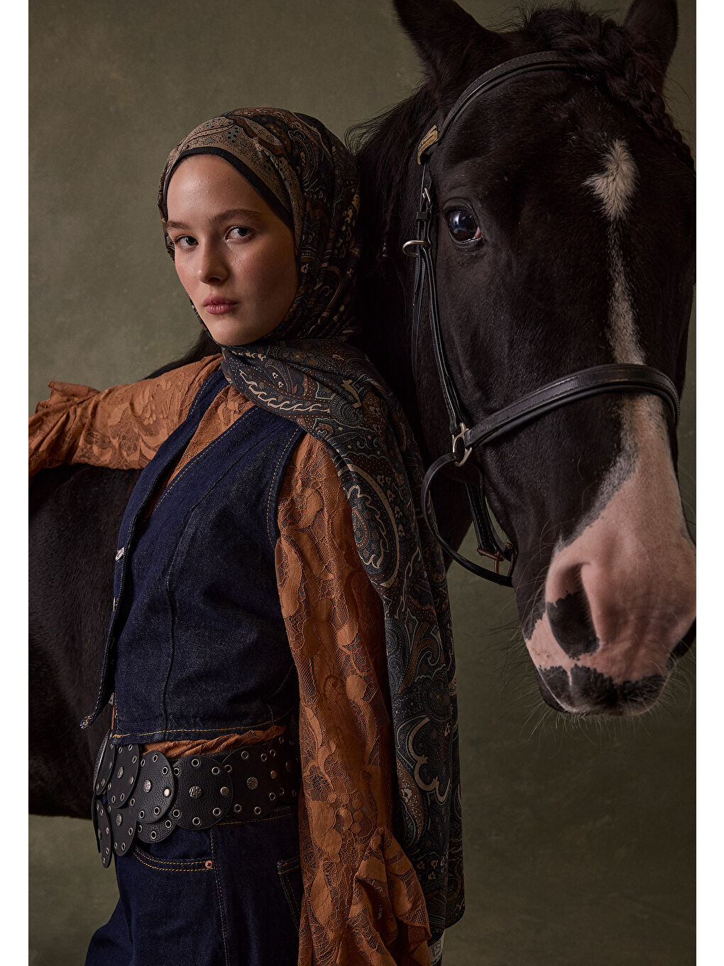 Sıara Desen Şal Lacivert-4