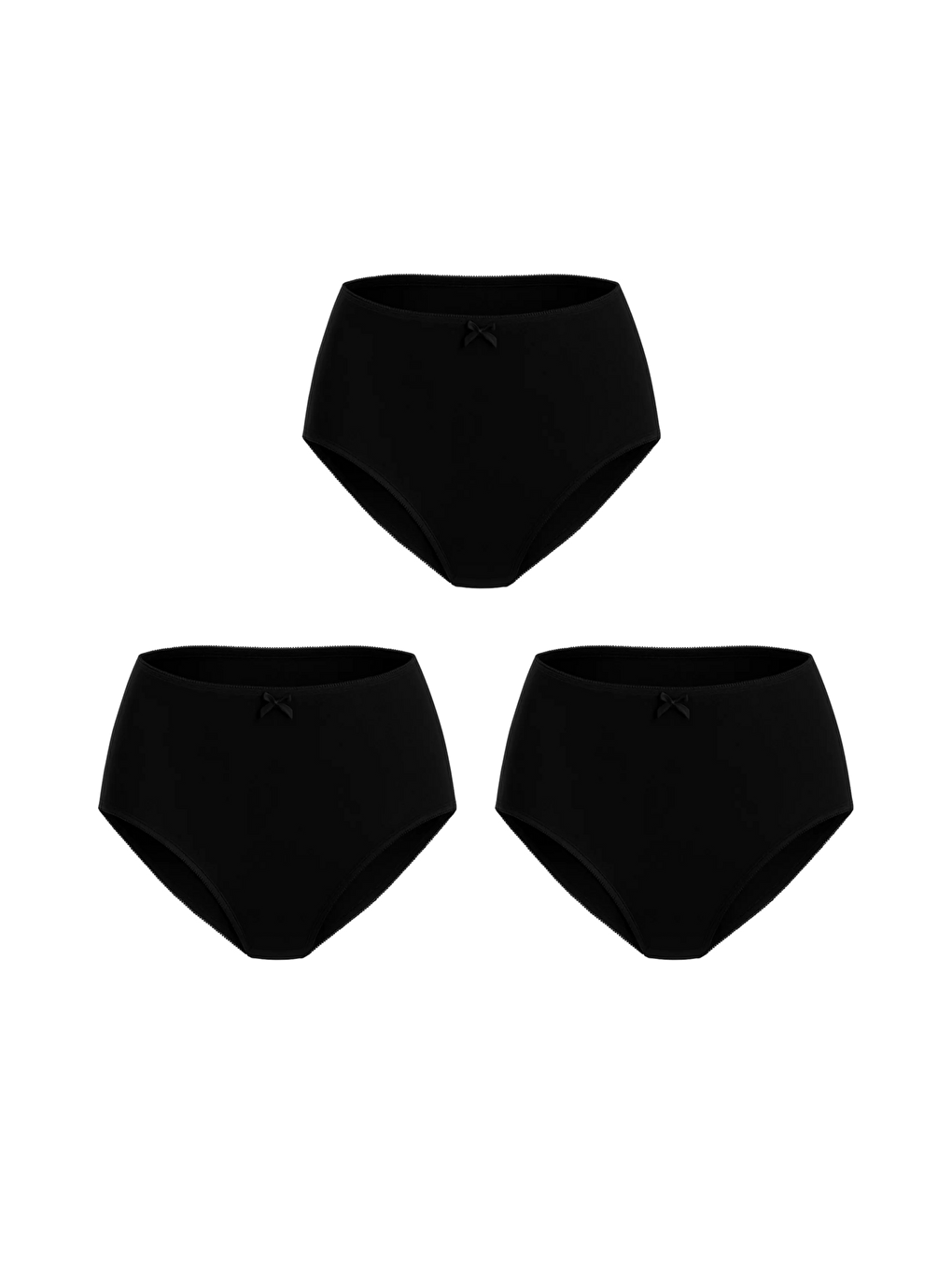3'Lü Paket Pamuklu Slip Külot 5003 Siyah