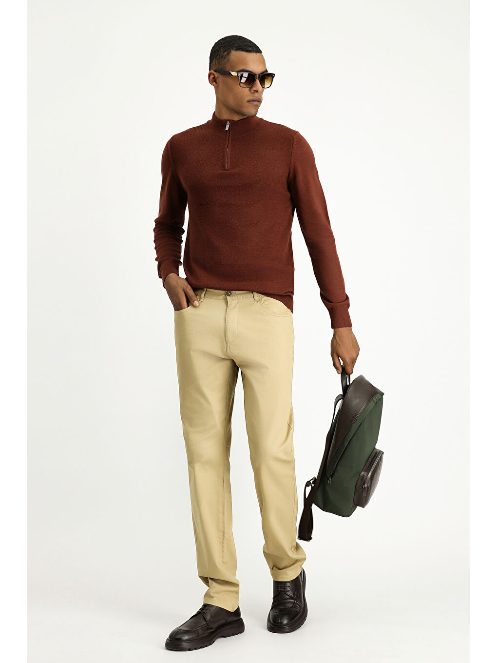 Bej Regular Fit Elastanlı Kanvas / Chino Pantolon