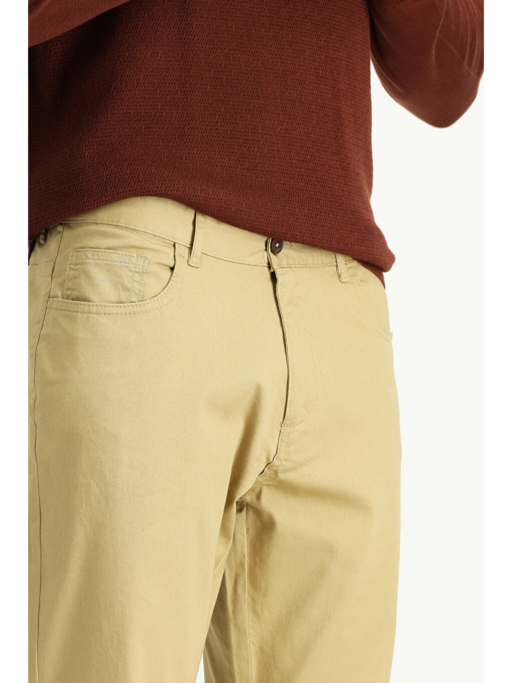 Bej Regular Fit Elastanlı Kanvas / Chino Pantolon-2