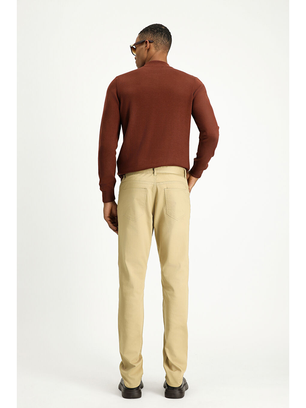Bej Regular Fit Elastanlı Kanvas / Chino Pantolon-3