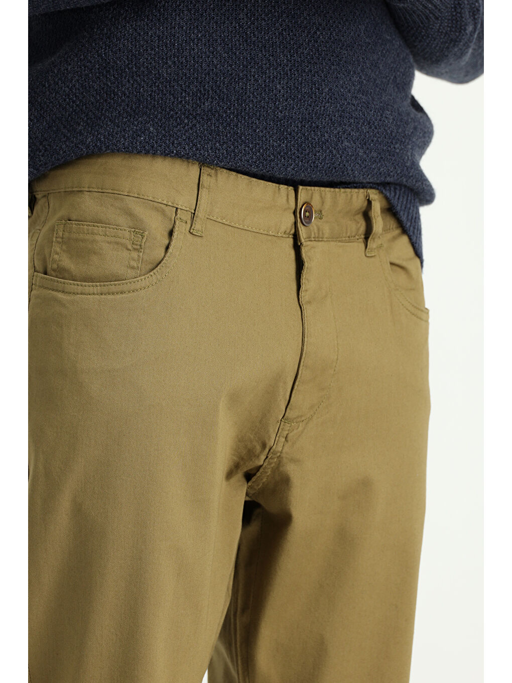 Bej Regular Fit Elastanlı Kanvas / Chino Pantolon-3