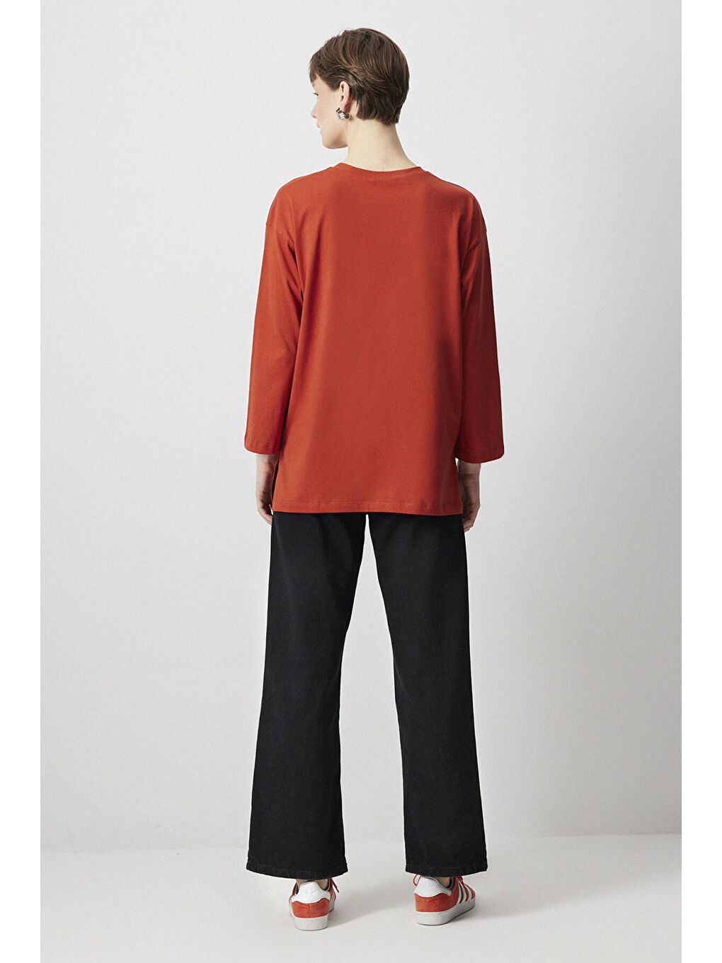 Touche Prive Kahverengi Basic Örme Sweatshırt - 2