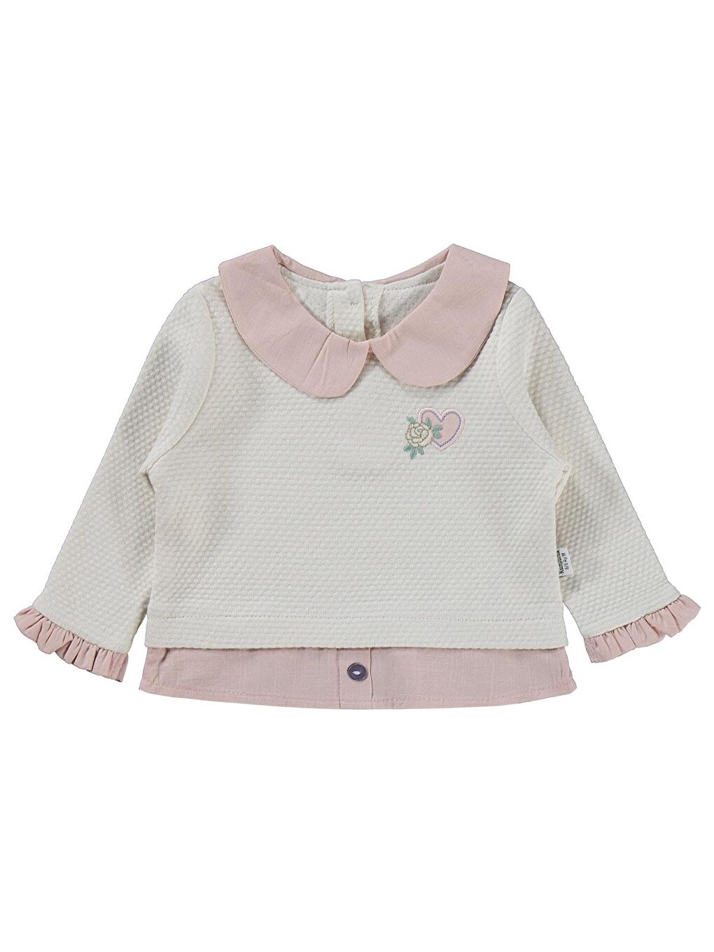 Kalp Nakışlı 2 Li Jean 6-18 Ay Takım - Bej 6-9 Ay-2