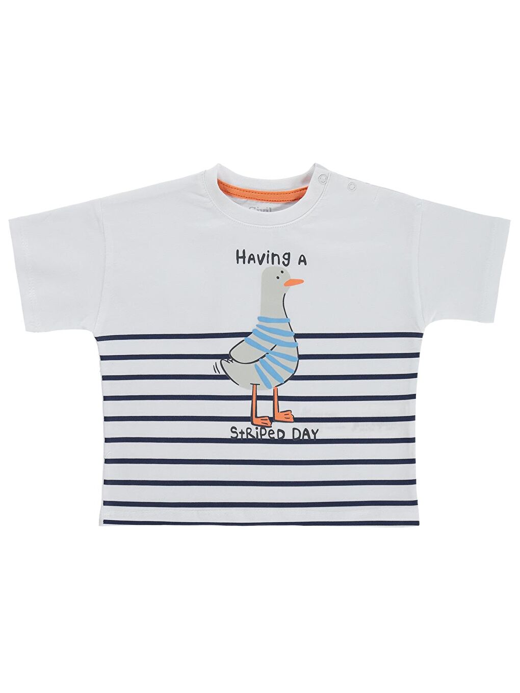 Baby Martı Baskılı 3-12 Ay Tişört - Beyaz