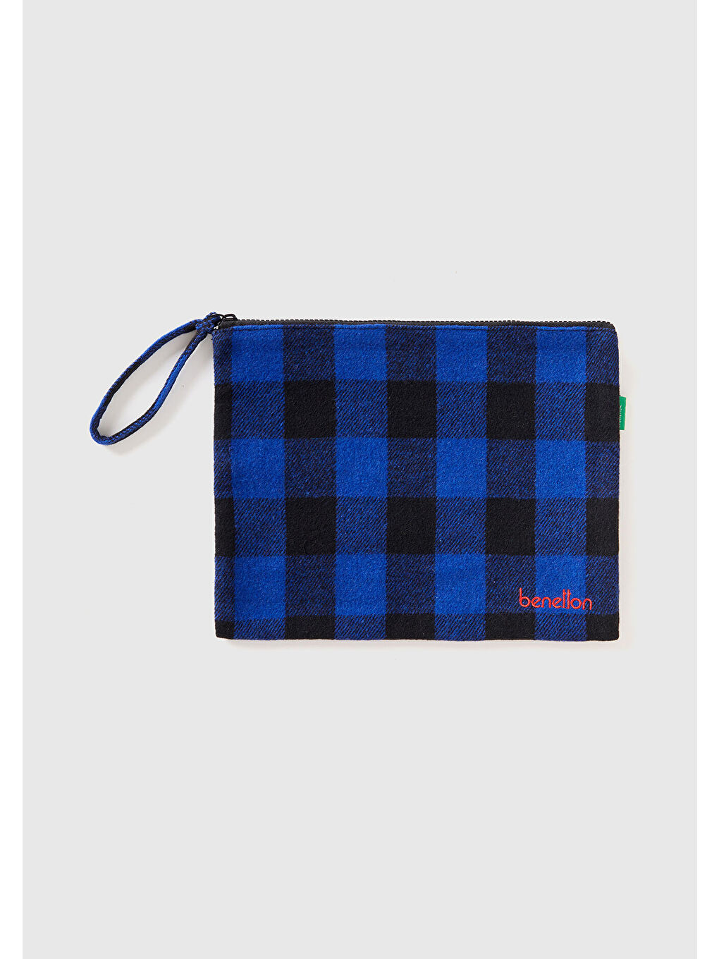 Unisex Mavi Ekoseli Cüzdan