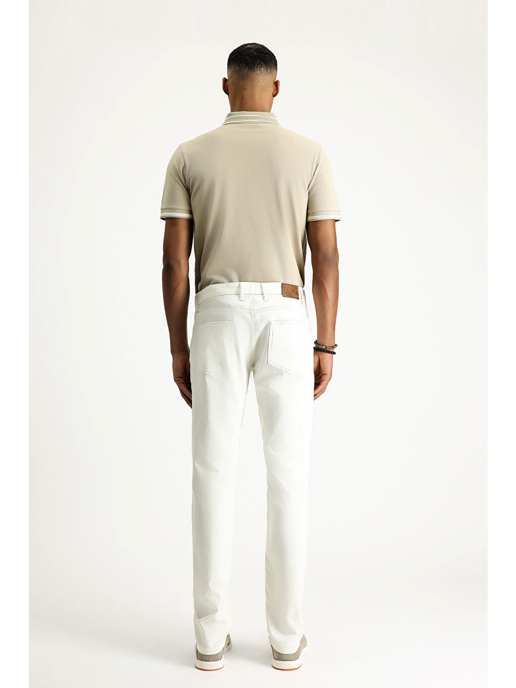 Beyaz Regular Fit Elastanlı Kanvas / Chino Pantolon-5