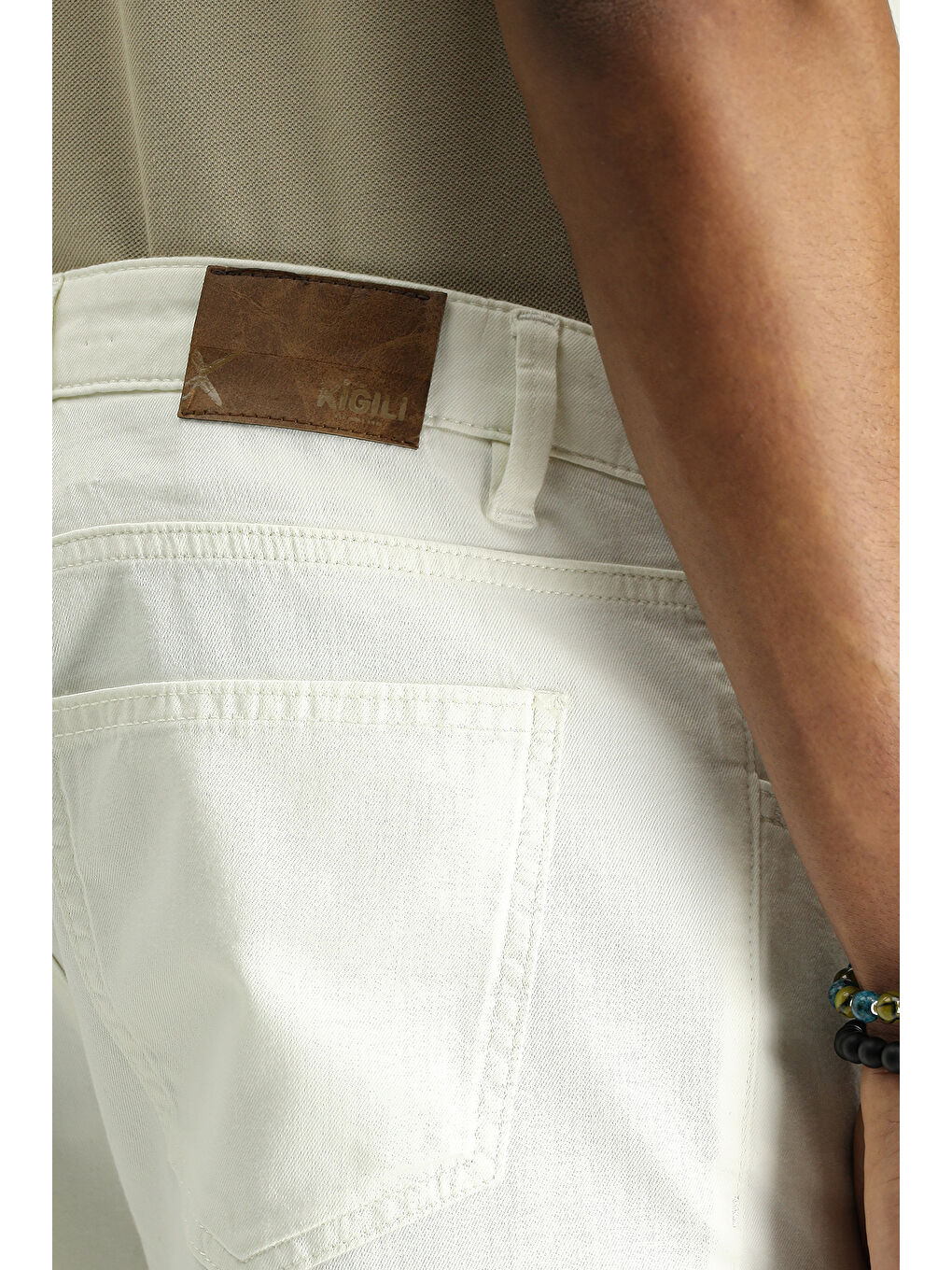 Beyaz Regular Fit Elastanlı Kanvas / Chino Pantolon-6