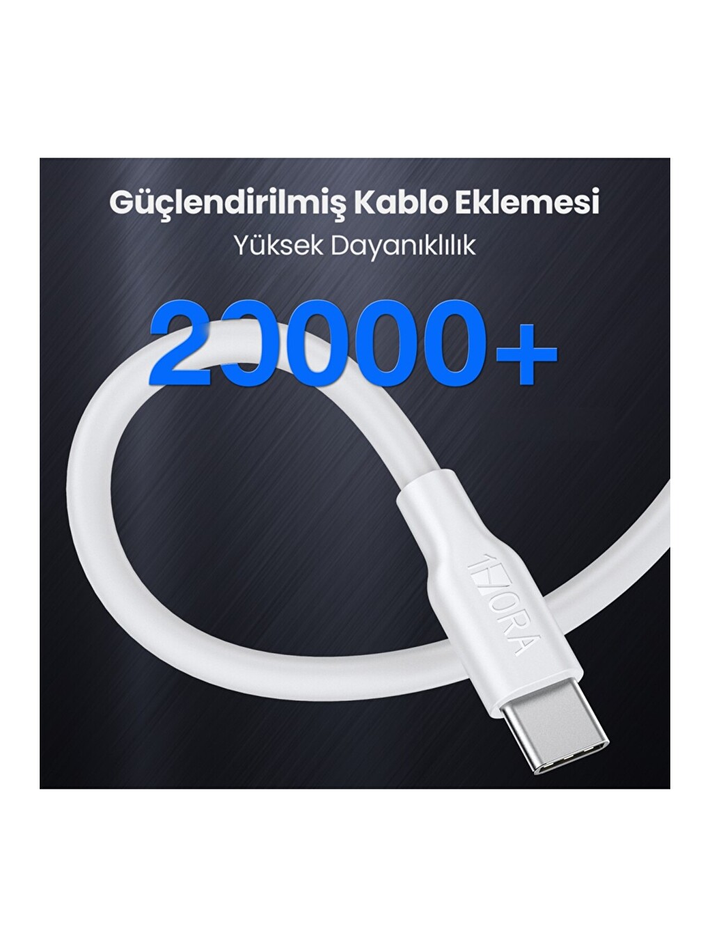 CAB251 3A Type-C Data ve Şarj Kablosu - 1 Metre - Hızlı Şarj - Beyaz-1