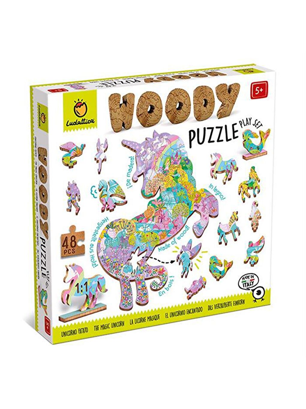 Ludattica Karışık Unicorns - Woody Puzzle