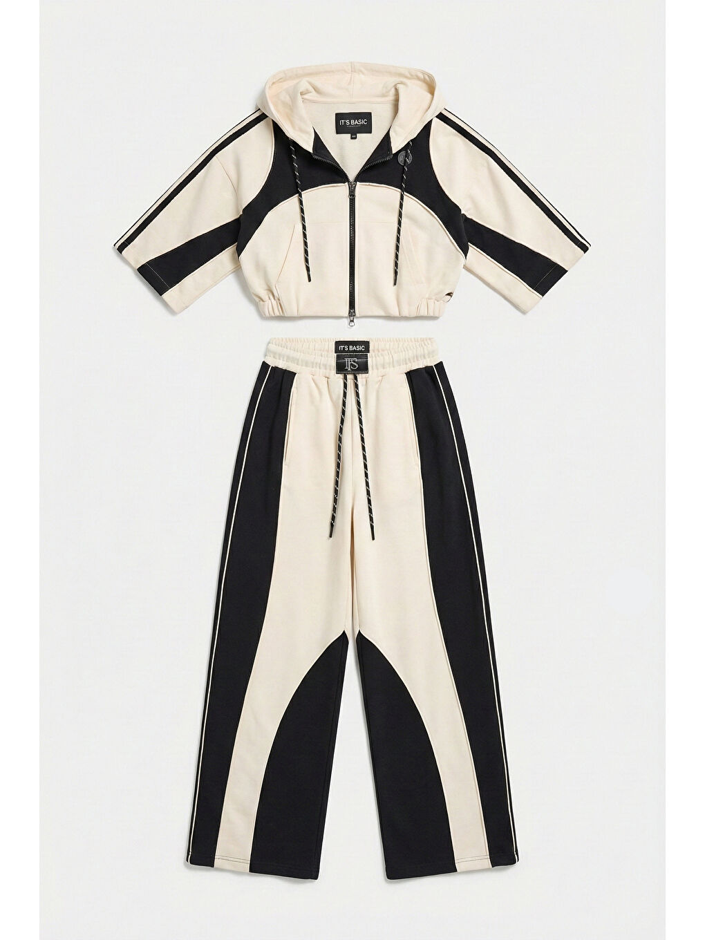 Kadın Ekru Siyah s6-105 Alt Üst 2'li Tasarım Takım-4