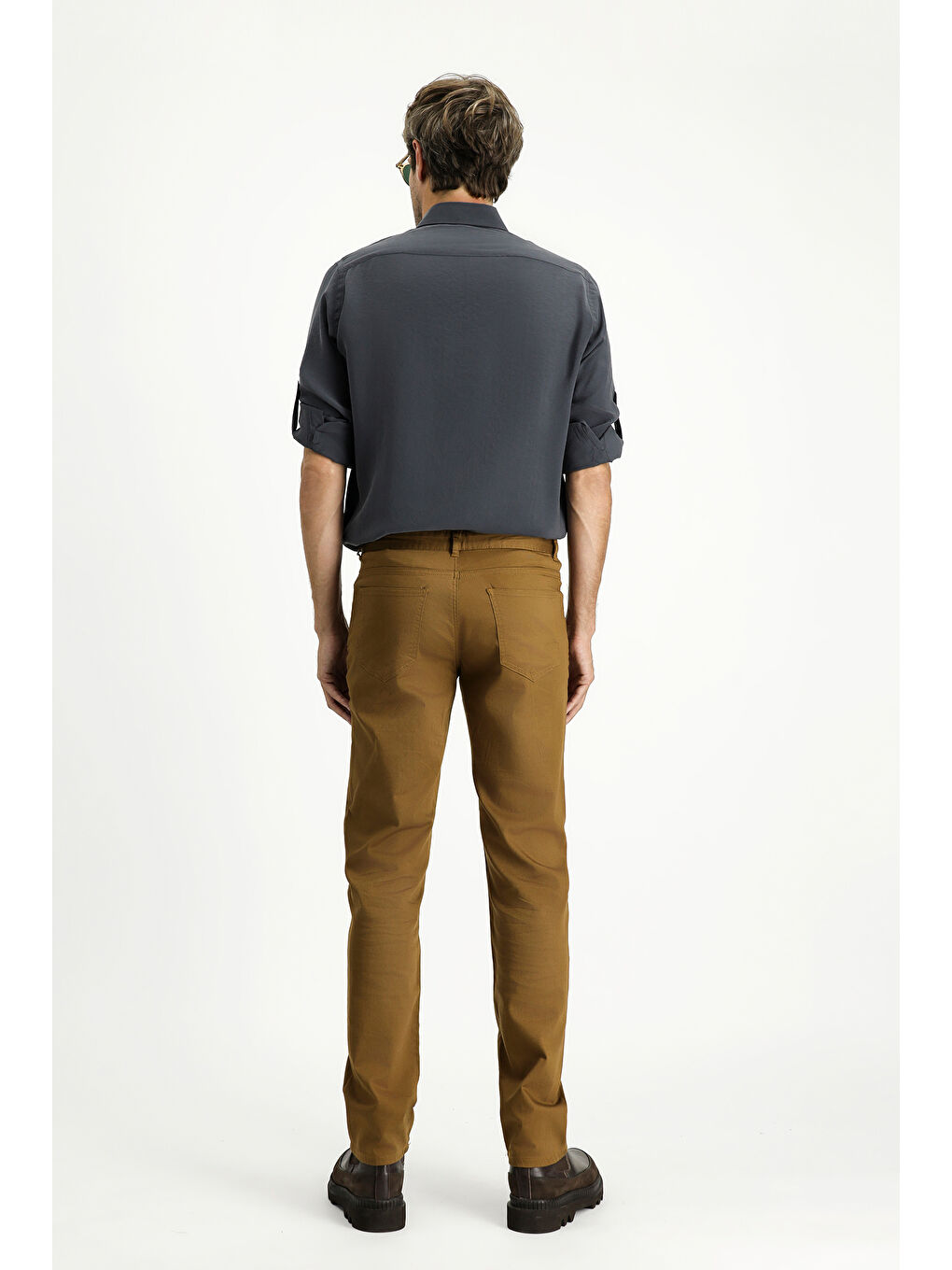 Kahverengi Regular Fit Elastanlı Kanvas / Chino Pantolon-4