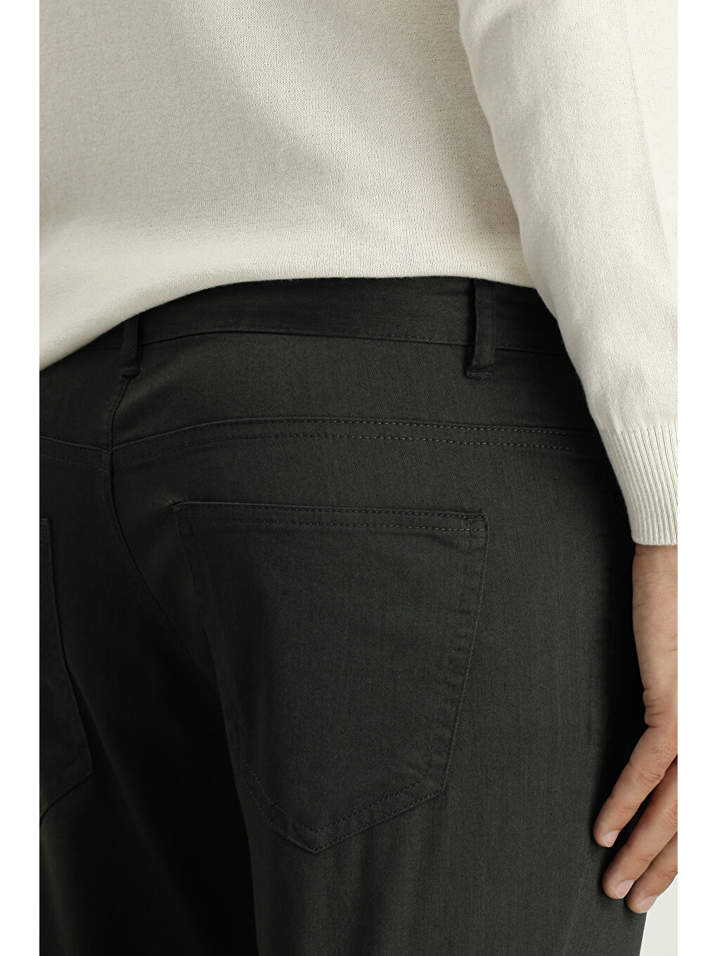 Haki Regular Fit Elastanlı Kanvas / Chino Pantolon-5