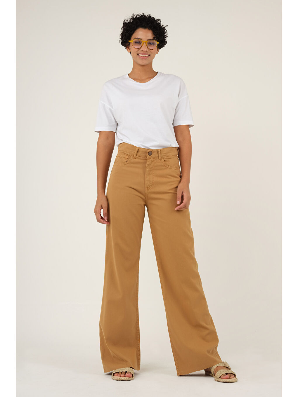 Bej Palazzo Jean Yazlık Karamel-1