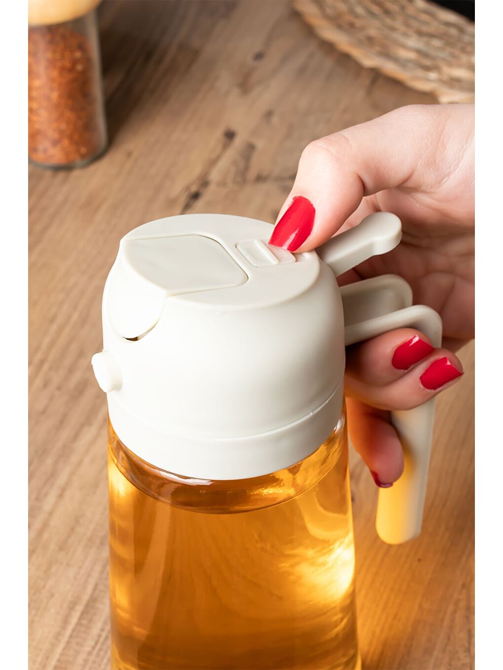 Ekru ALK-3154 Çok Amaçlı Cam Sprey Şişe -Yağdanlık Limon Sirke Sos Püskürtücü, Sızdırmaz Yağdanlık Krem-1