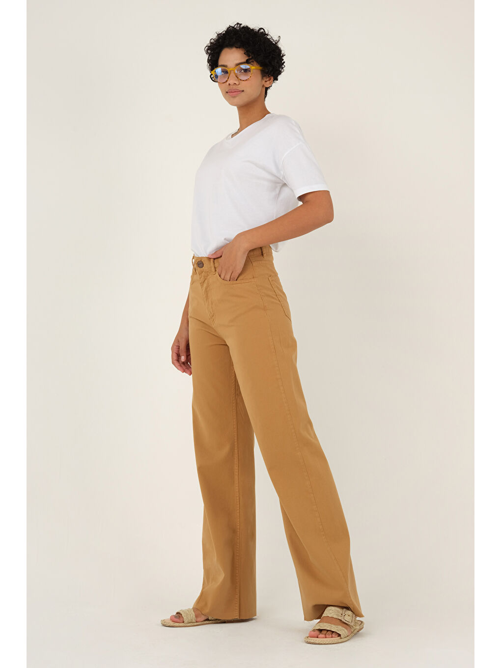 Bej Palazzo Jean Yazlık Karamel-2