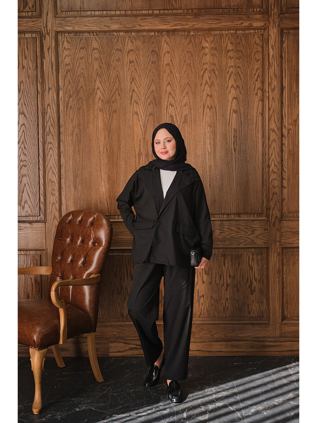 Kadın Ceketli Takım Siyah-1