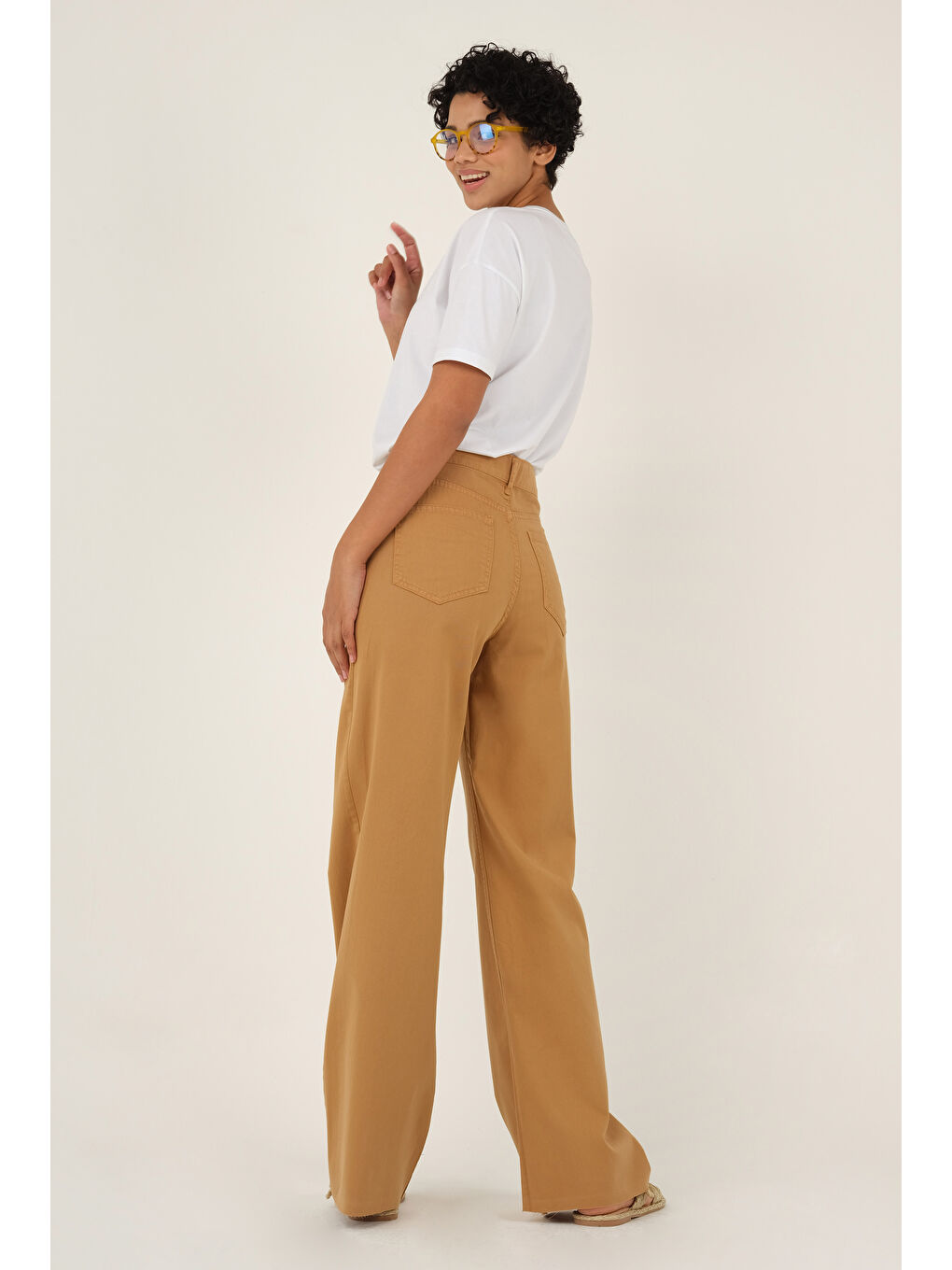 Bej Palazzo Jean Yazlık Karamel-4