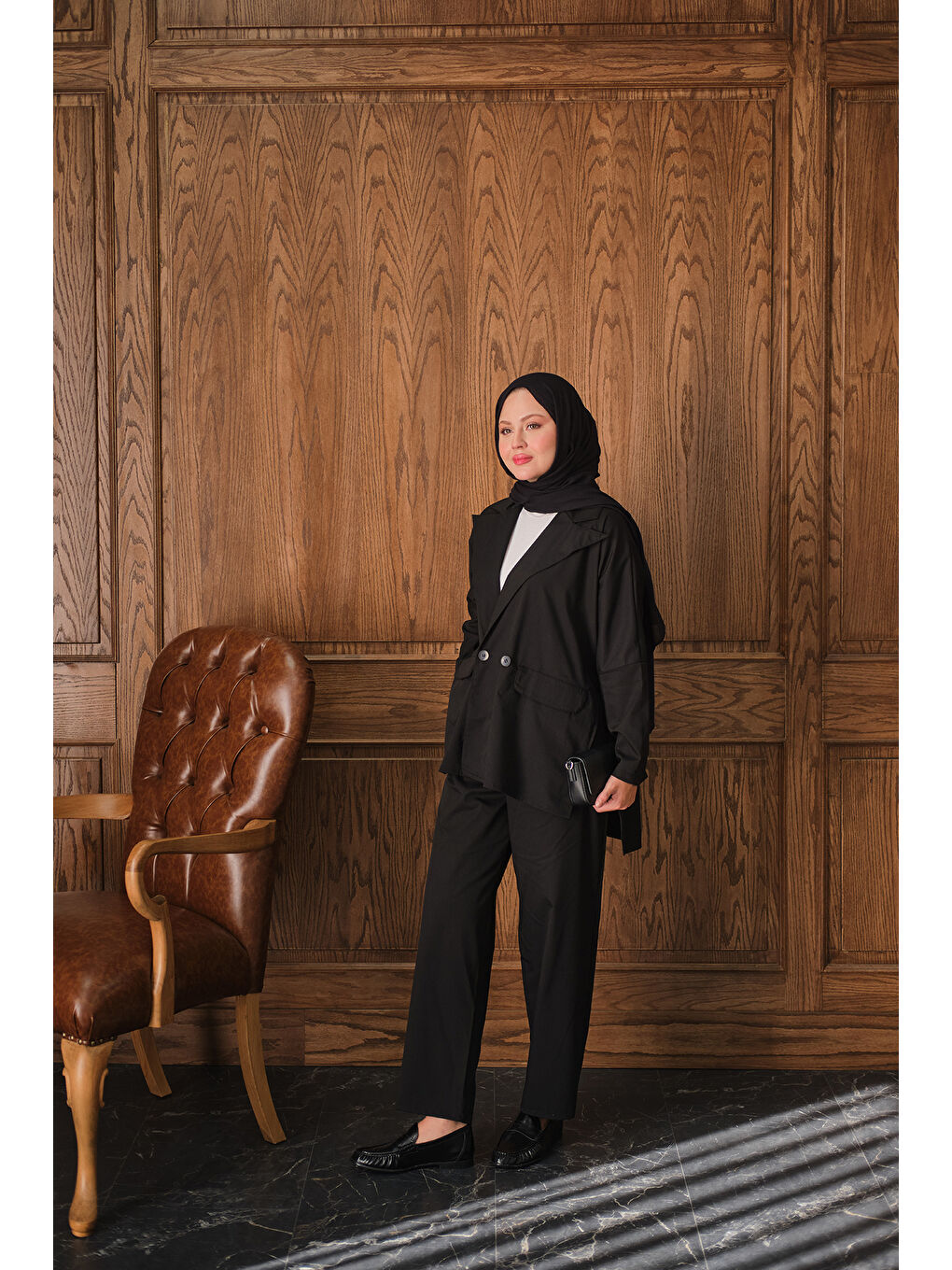 Kadın Ceketli Takım Siyah-3
