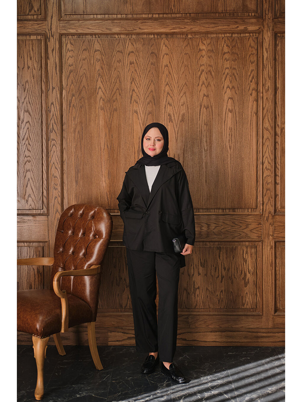 Kadın Ceketli Takım Siyah-4