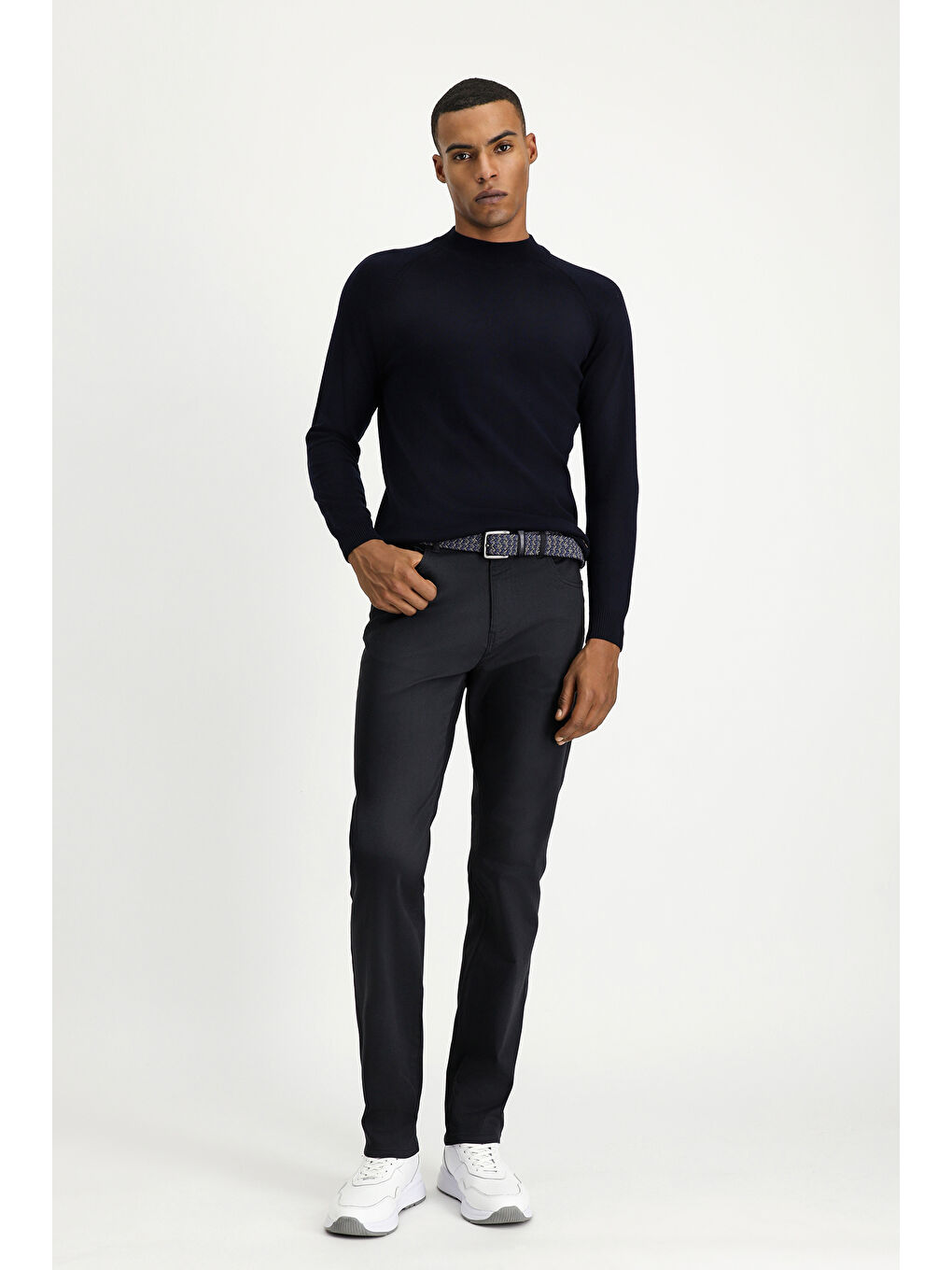 Antrasit Regular Fit Elastanlı Kanvas / Chino Pantolon