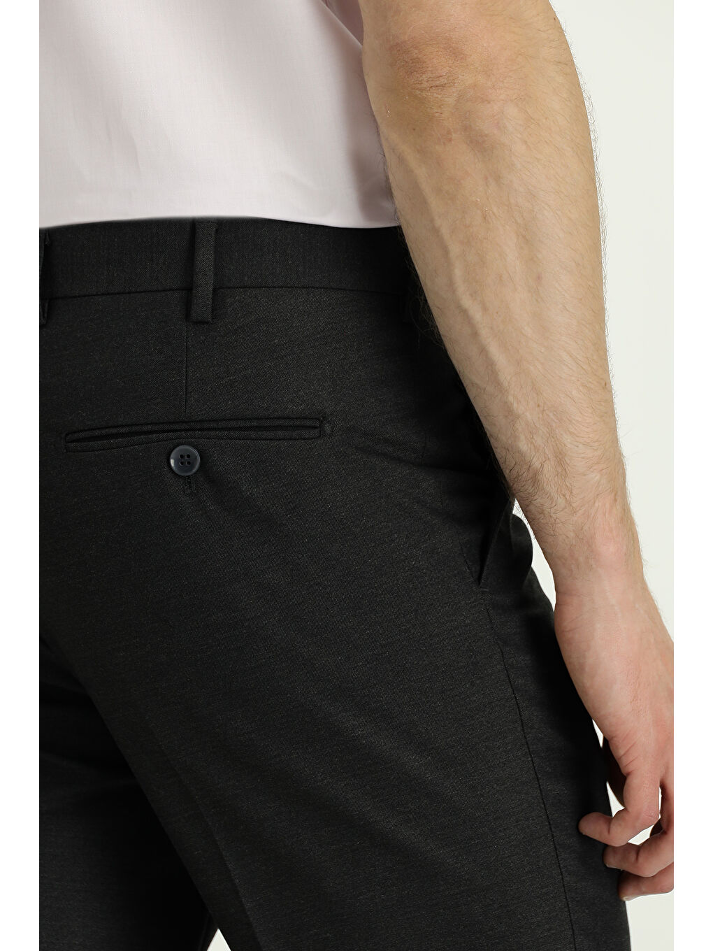 Gri Yünlü Klasik Kumaş Pantolon-5