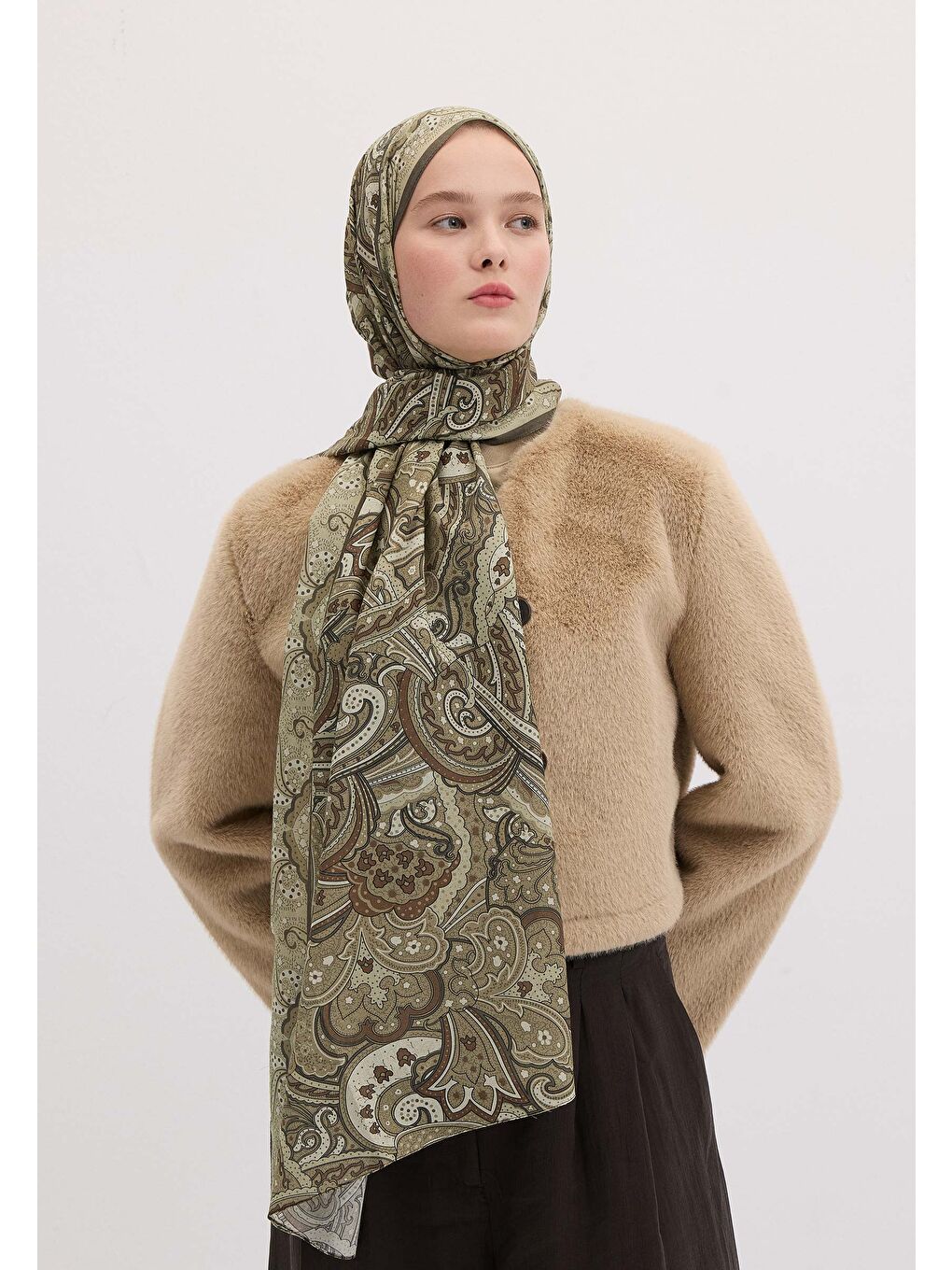 Sıara Desen Şal Haki-1