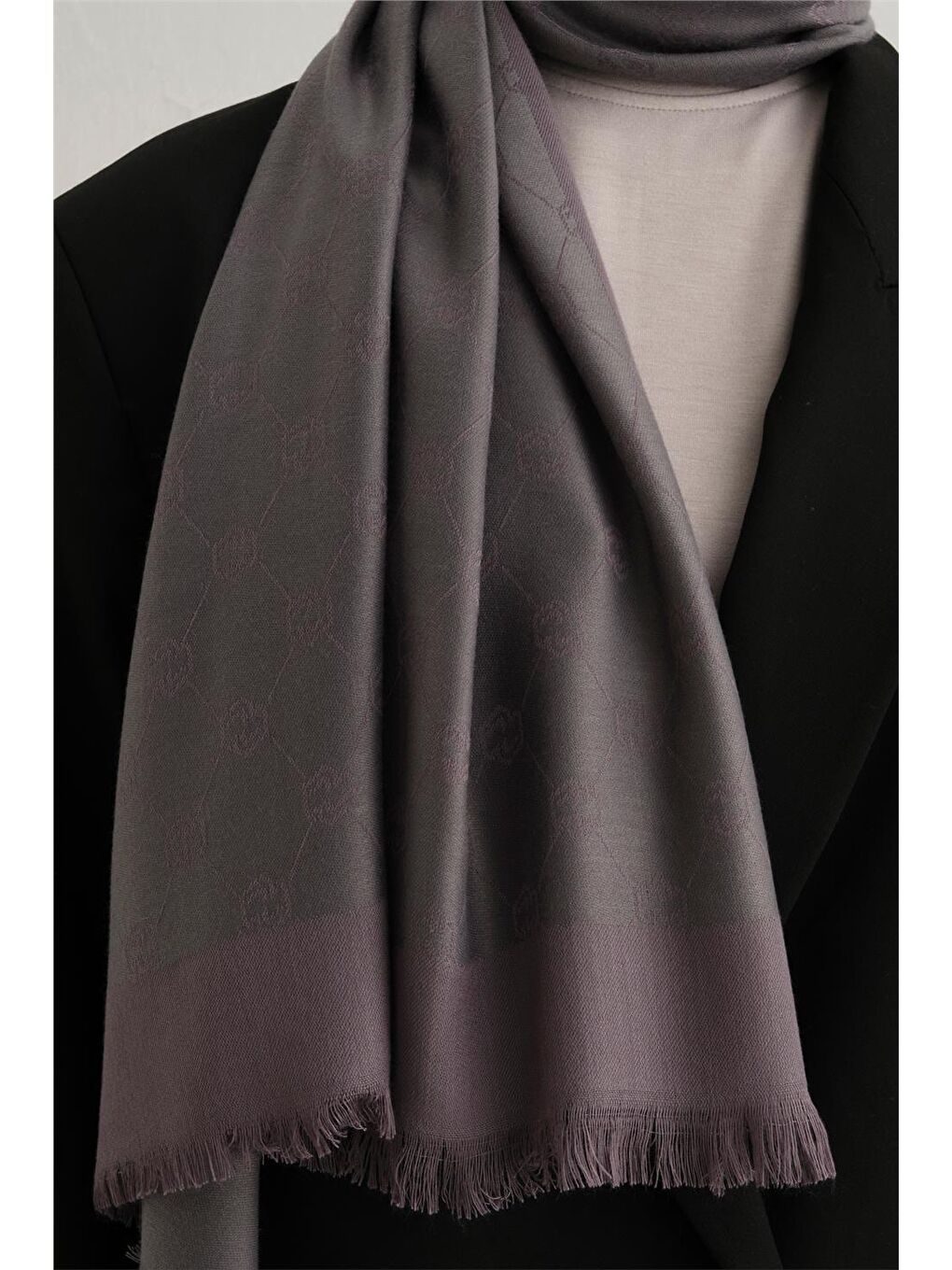 Bej Orbit Desen Viscon Şal 11-2