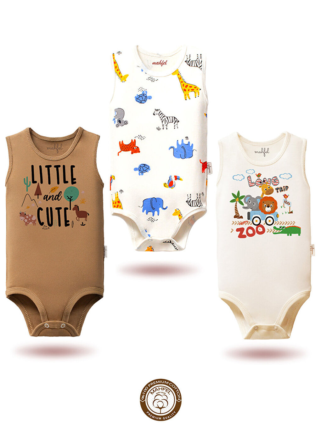 Gri %100 Pamuklu 3'lü Atlet Çıtçıtlı Bebek Body Zıbın 146-134