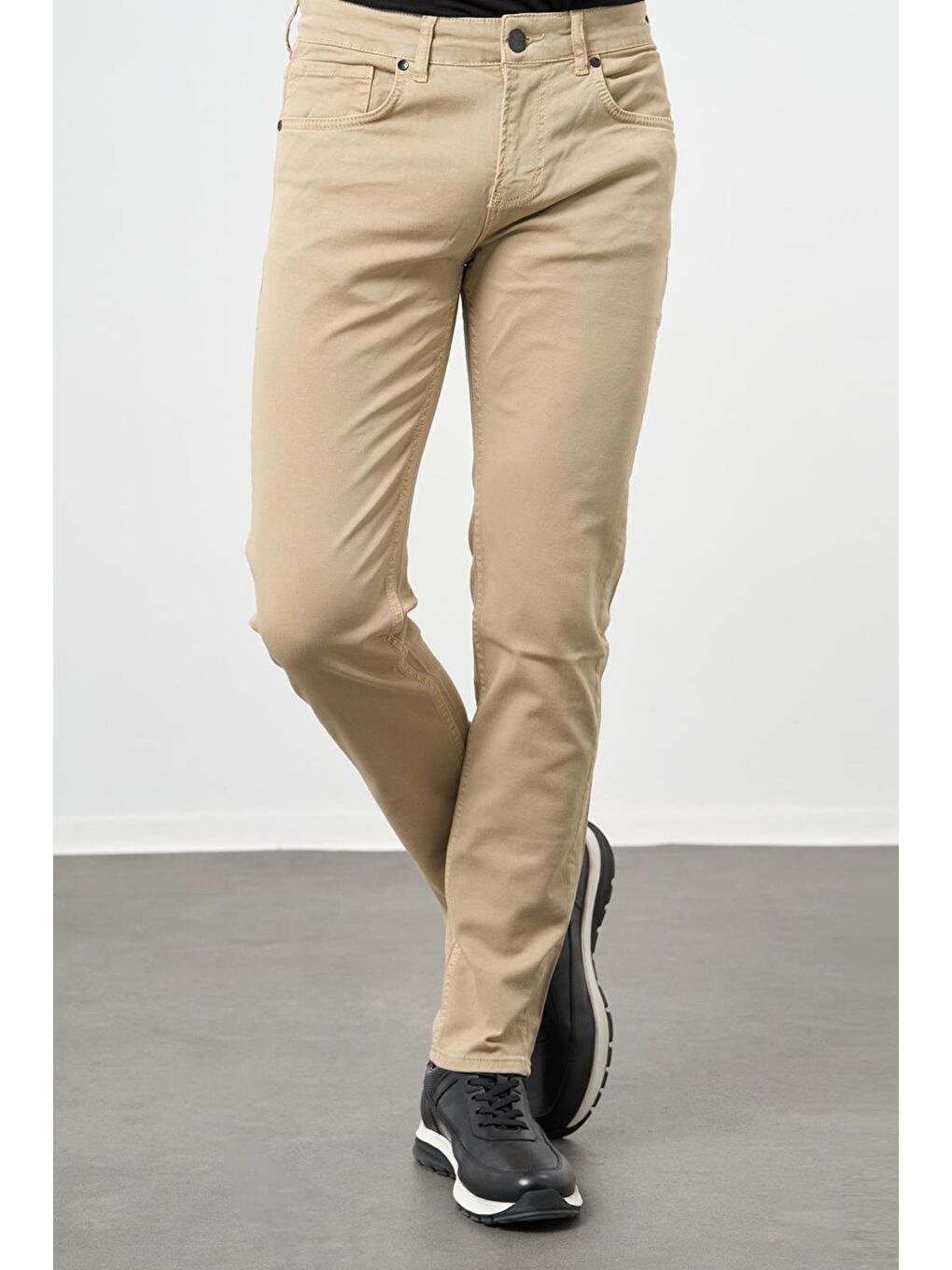 Koyu Bej Pamuklu 5 Cep Casual Slim Fit 5 Cep Pantolon 1003245319-1