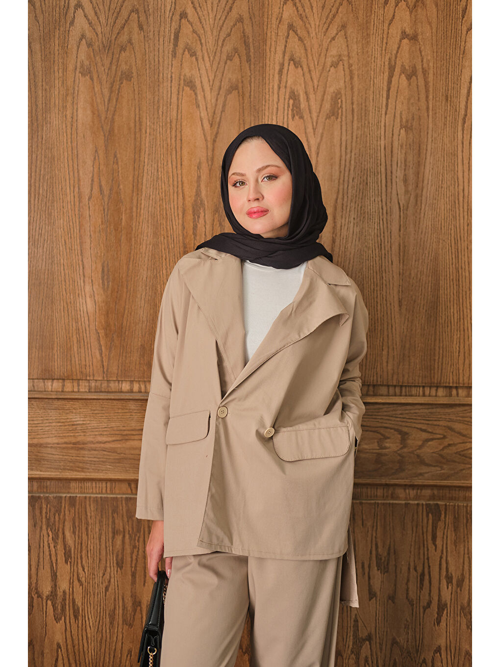 Ekru Kadın Ceketli Takım Krem-3