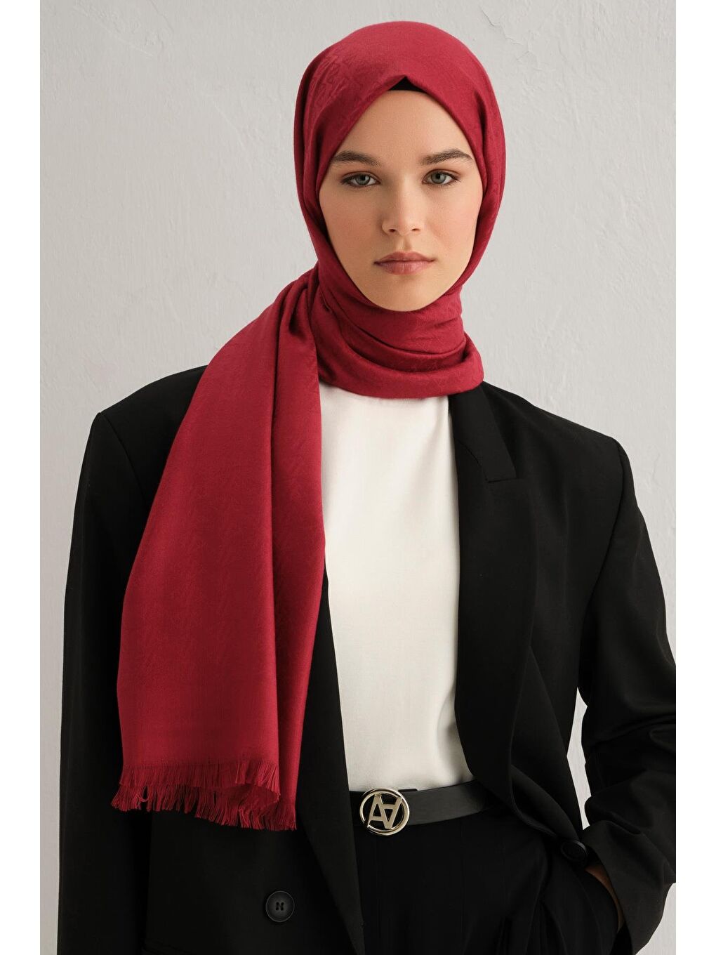Kırmızı Formal Logo Viscon Şal 04-1