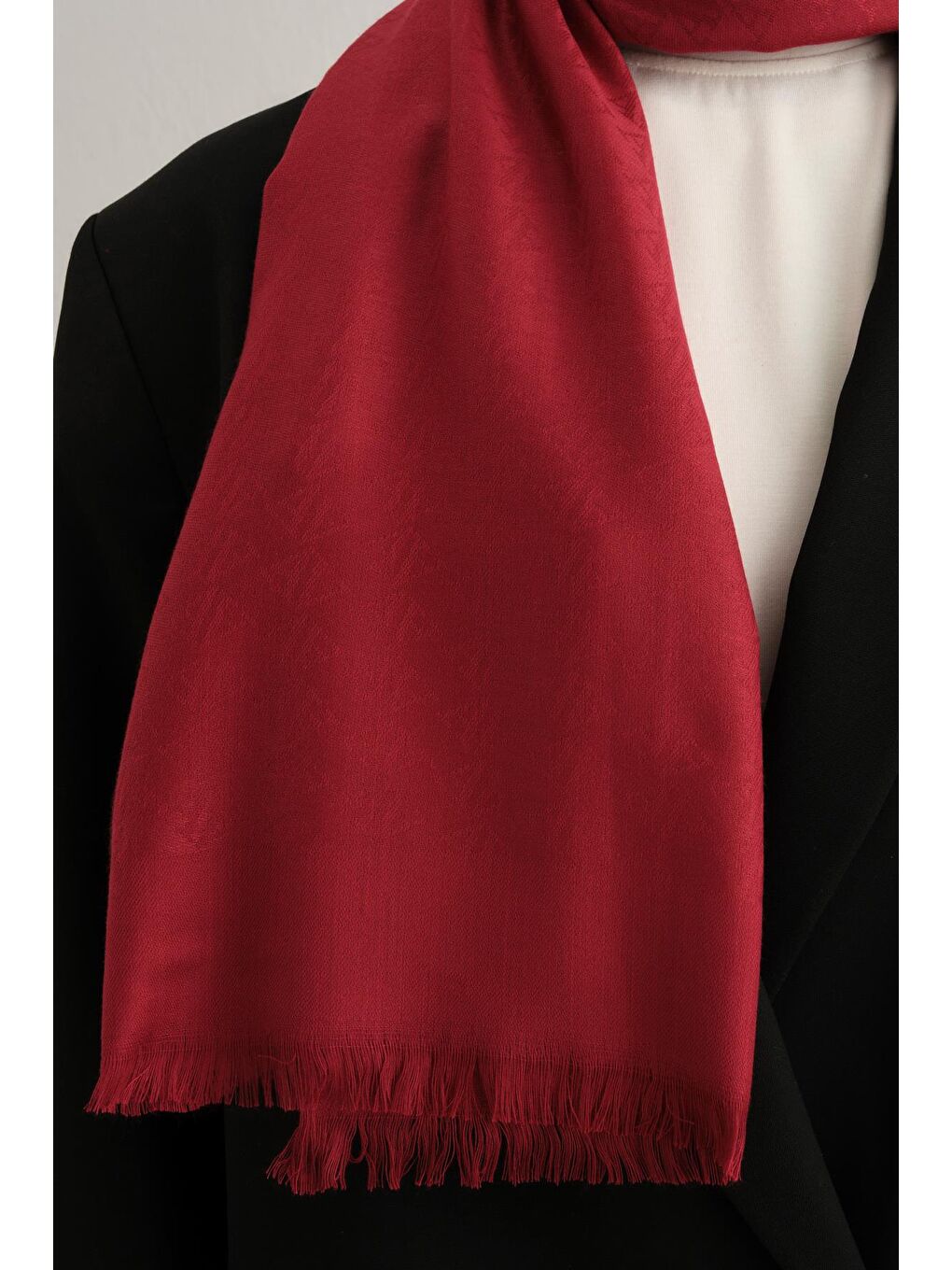 Kırmızı Formal Logo Viscon Şal 04-2