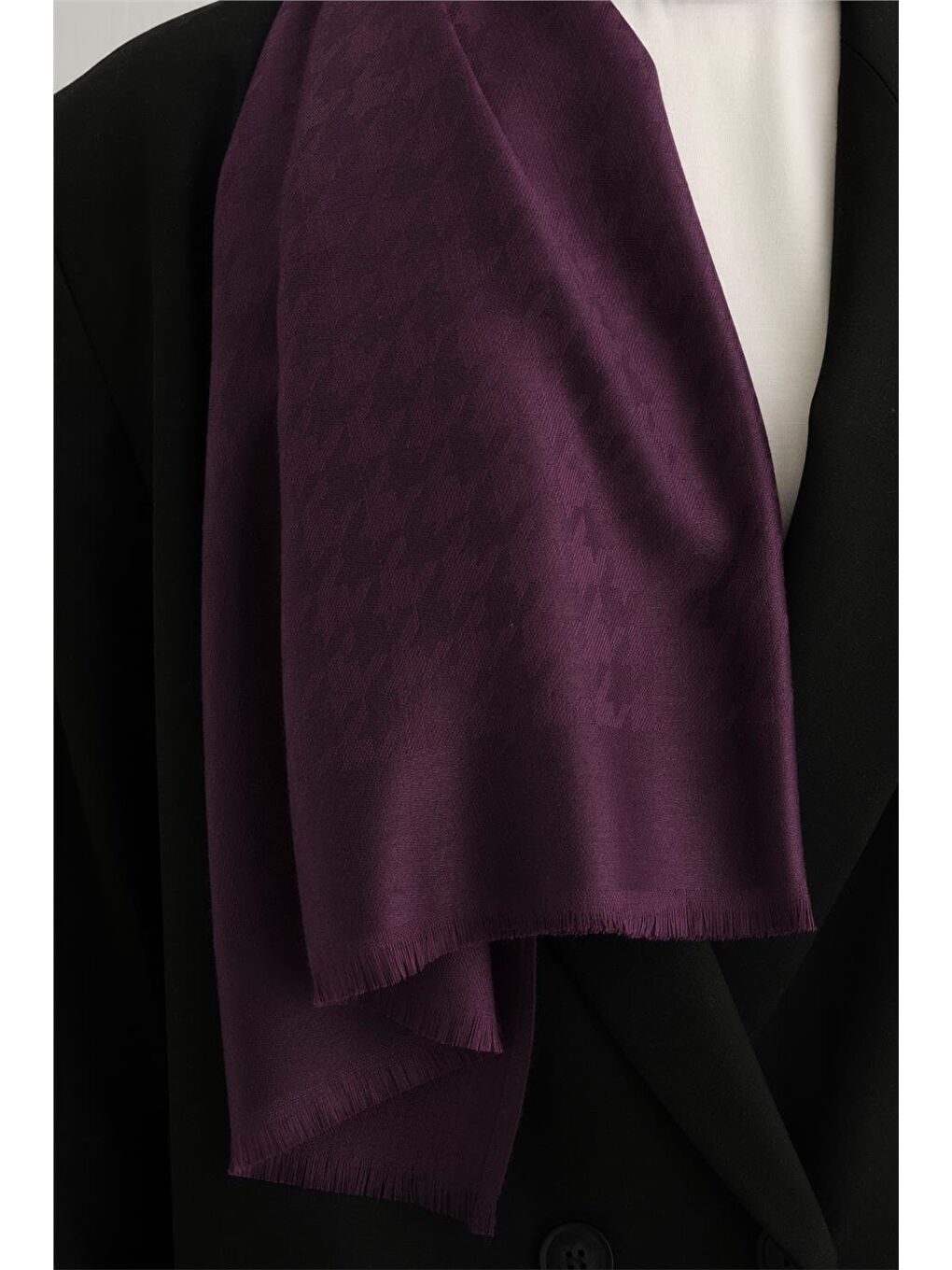 Mor Viscon Kazayağı Desen Şal 13-2