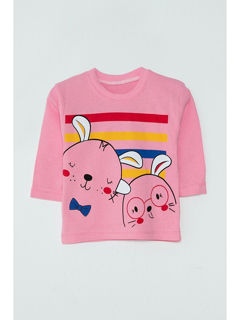 JackandRoy Pembe Karakter Baskılı Kız Bebek Pijama Takımı - 1